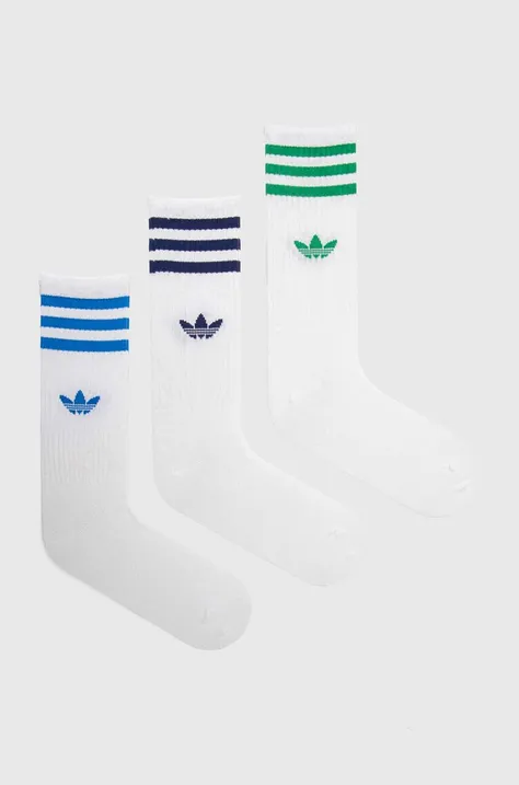 Ponožky adidas Originals 3-pack bílá barva, IU2656