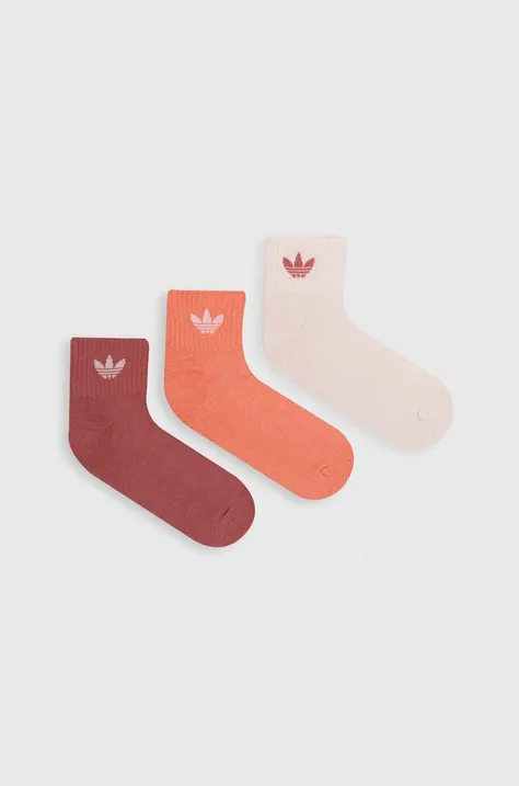 Шкарпетки adidas Originals 3-pack колір рожевий
