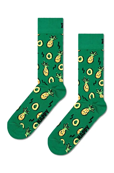 Čarape Happy Socks Pineapple Sock boja: zelena