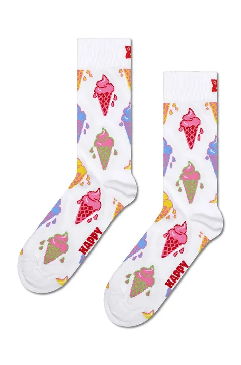 Čarape Happy Socks Ice Cream Sock boja: bijela