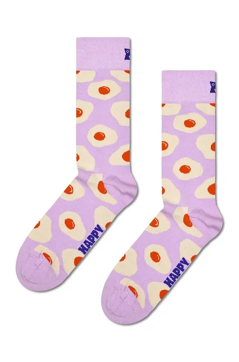 Ponožky Happy Socks Sunny Side Up Sock fialová barva