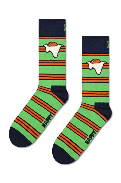 Nogavice Happy Socks Egg On Stripe Sock zelena barva