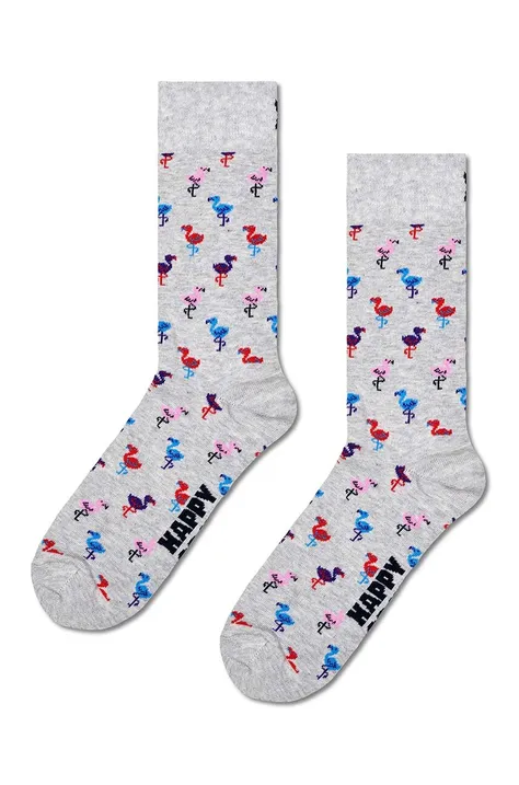 Nogavice Happy Socks Flamingo Sock siva barva