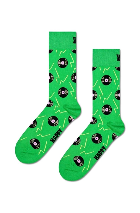 Happy Socks sosete Vinyl Green Sock culoarea verde