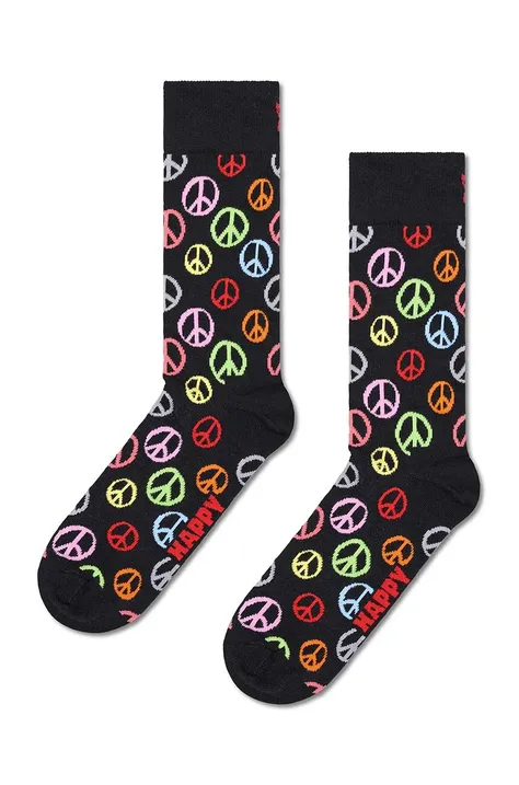 Чорапи Happy Socks Peace в черно