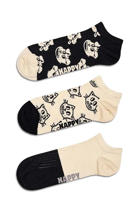 Happy Socks skarpetki Pets Low Socks 3-pack kolor beżowy