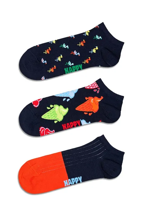 Ponožky Happy Socks Navy Low Socks 3-pak tmavomodrá farba