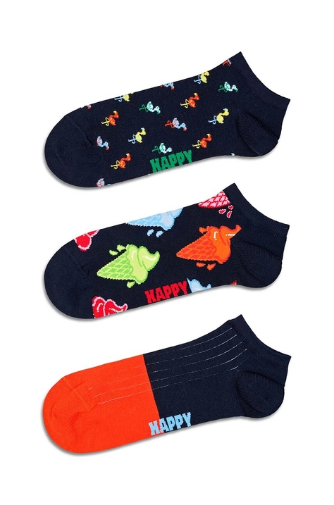 Nogavice Happy Socks Navy Low Socks 3-pack mornarsko modra barva