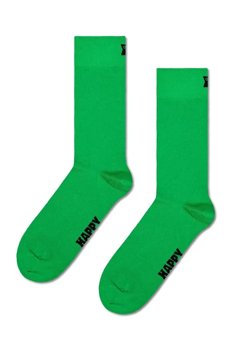 Ponožky Happy Socks Solid Sock zelená barva