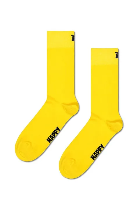 Κάλτσες Happy Socks Solid χρώμα: κίτρινο