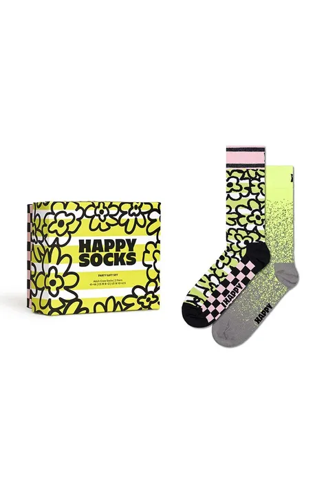 Nogavice Happy Socks Gift Box Party 2-pack rumena barva