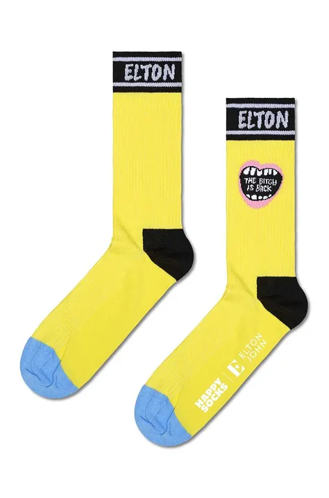 Носки Happy Socks x Elton John The Bitch Is Back цвет жёлтый