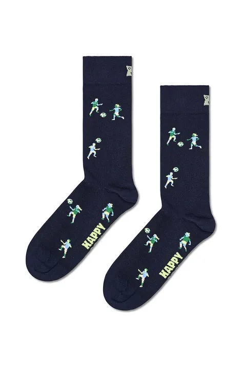 Ponožky Happy Socks Football Sock tmavomodrá farba