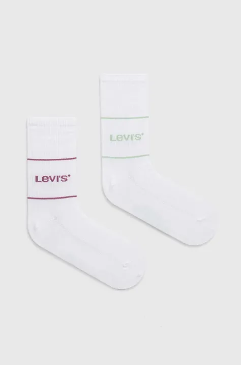 Ponožky Levi's 2-pack bílá barva