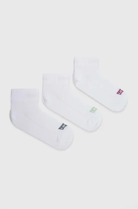Čarape Levi's 3-pack boja: bijela