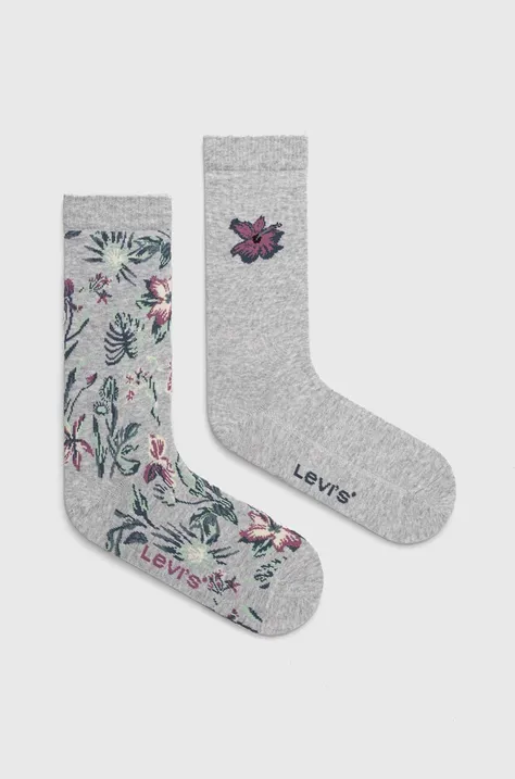 Ponožky Levi's 2-pack šedá barva