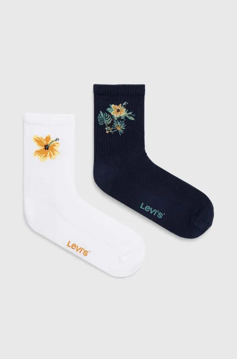 Ponožky Levi's 2-pak tmavomodrá farba