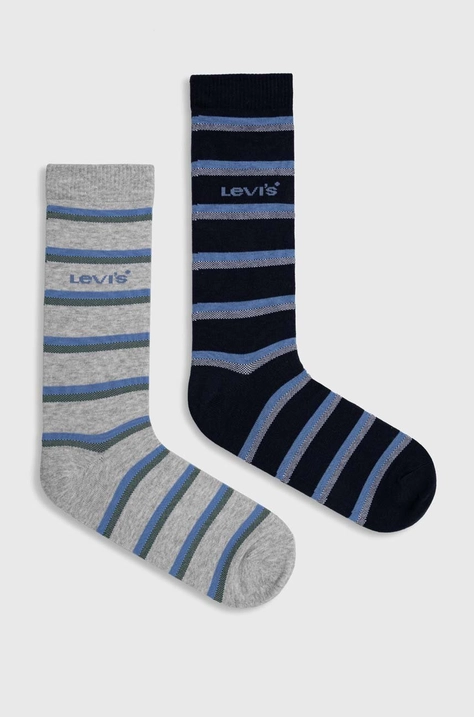 Nogavice Levi's 2-pack siva barva