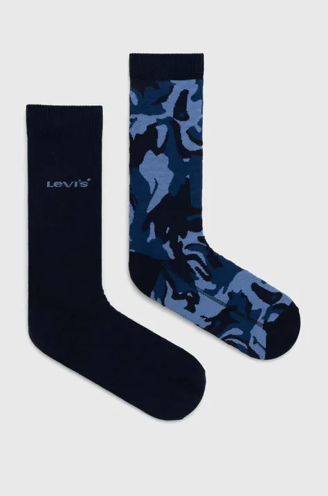 Κάλτσες Levi's 2-pack χρώμα: ναυτικό μπλε
