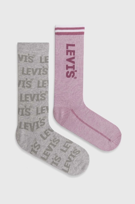 Nogavice Levi's 2-pack roza barva