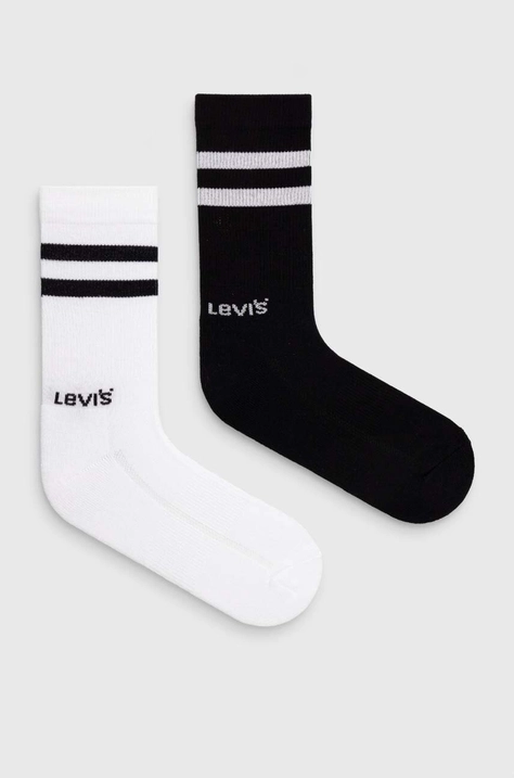 Nogavice Levi's 2-pack črna barva