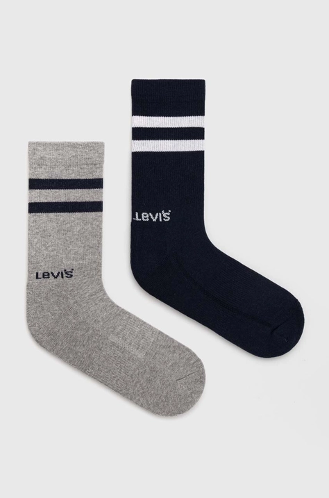 Ponožky Levi's 2-pak tmavomodrá farba