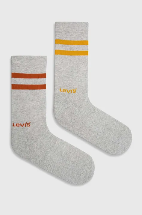 Nogavice Levi's 2-pack siva barva