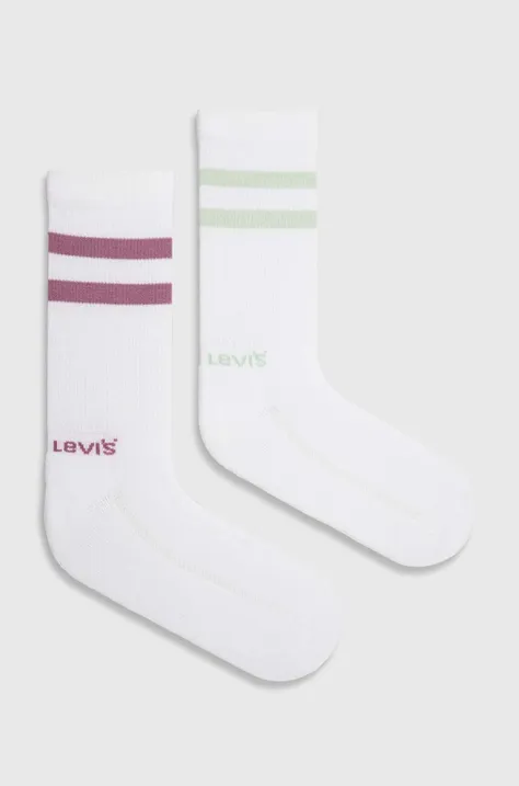 Κάλτσες Levi's 2-pack χρώμα: άσπρο