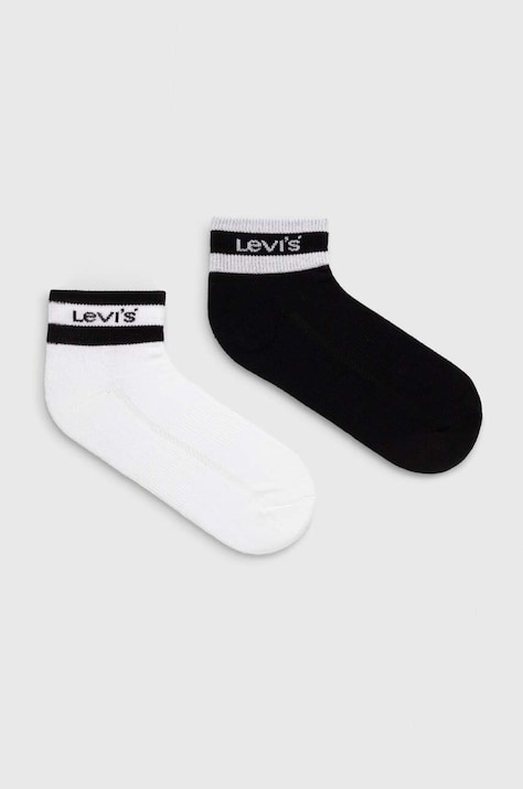 Ponožky Levi's 2-pak biela farba