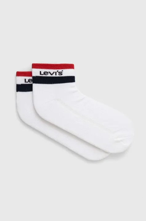 Κάλτσες Levi's 2-pack χρώμα: άσπρο