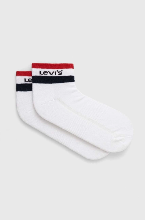 Čarape Levi's 2-pack boja: bijela