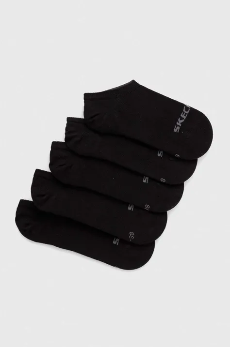 Ponožky Skechers 5-pak čierna farba
