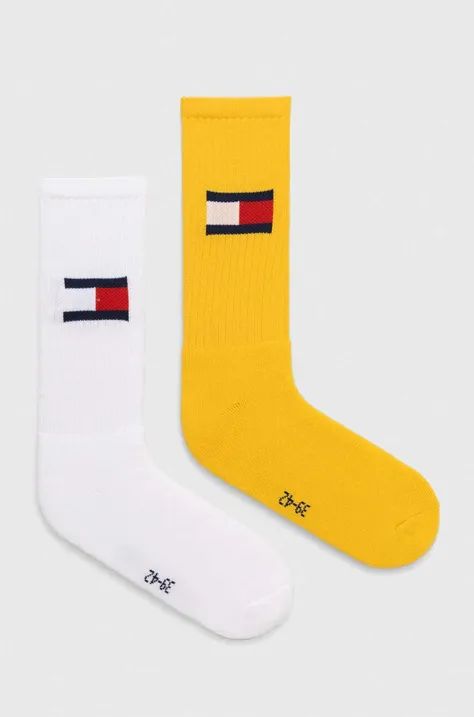 Ponožky Tommy Jeans 2-pack žlutá barva, 701228222