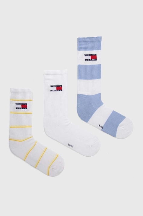 Шкарпетки Tommy Hilfiger 3-pack колір білий 701228094