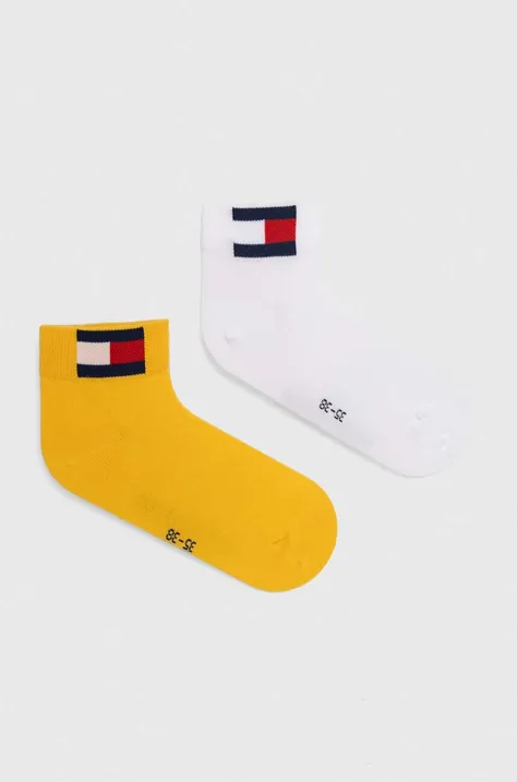 Ponožky Tommy Jeans 2-pack žlutá barva, 701228223