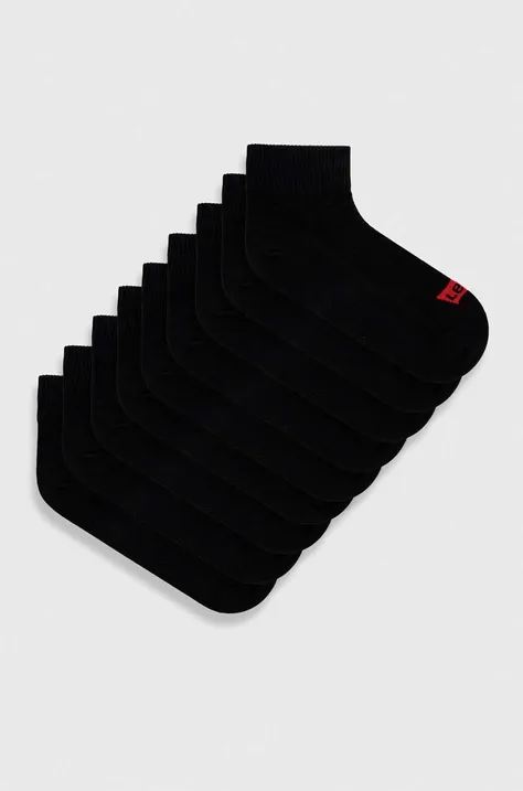 Nogavice Levi's 9-pack črna barva