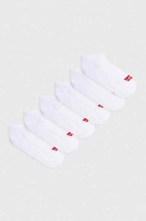 Κάλτσες Levi's 6-pack χρώμα: άσπρο