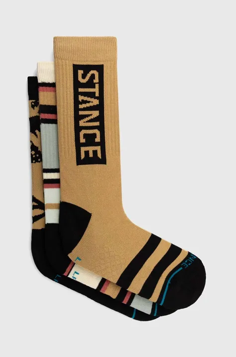Κάλτσες Stance Dunes 3 Pack 3-pack χρώμα: μπεζ, A556A24DUN