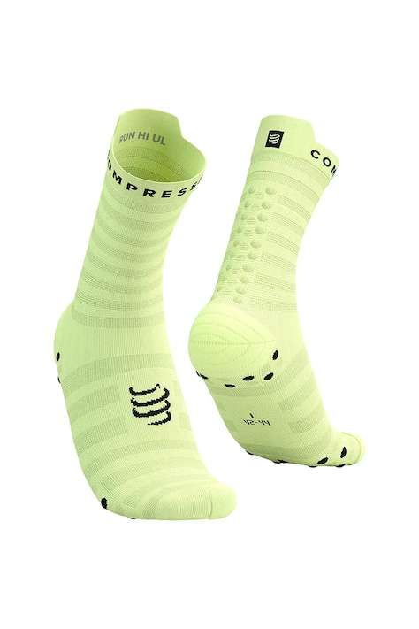Nogavice Compressport Pro Racing Socks v4.0 Ultralight Run High - White/Alloy turkizna barva, XU00050B