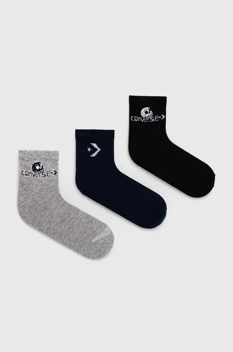 Ponožky Converse 3-pak čierna farba, E1262A