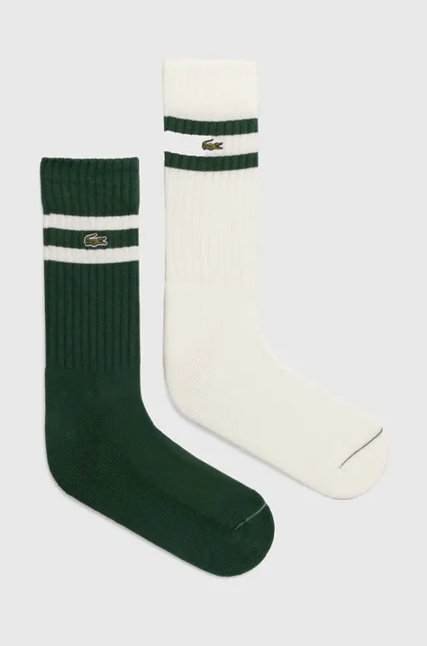 Ponožky Lacoste 2-pak zelená farba, RA6842