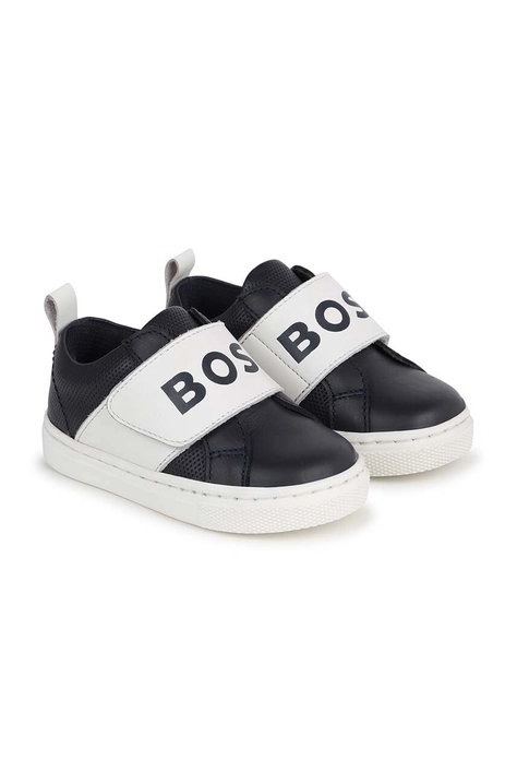 BOSS scarpe da ginnastica per bambini in pelle colore blu navy