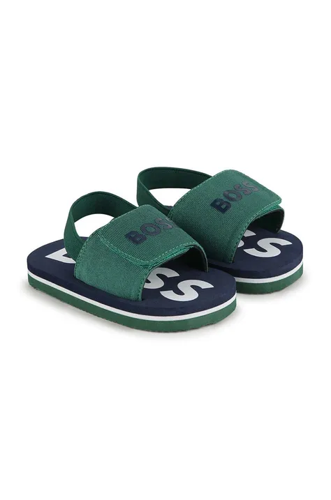 Detské sandále BOSS zelená farba