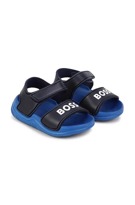 Otroški sandali BOSS mornarsko modra barva