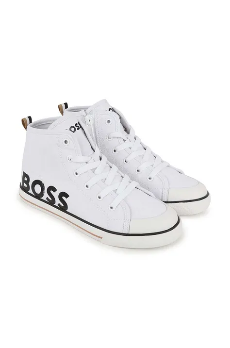 Παιδικά πάνινα παπούτσια BOSS χρώμα: άσπρο