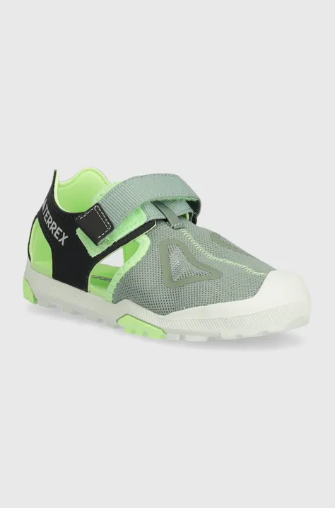 Dětské sandály adidas TERREX TERREX CAPTAIN TOEY 2.0 K zelená barva