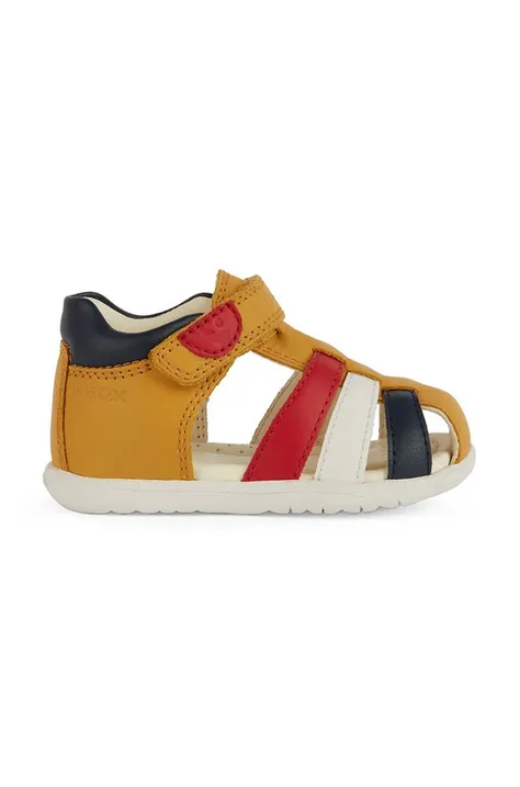 Detské kožené sandále Geox SANDAL MACCHIA žltá farba