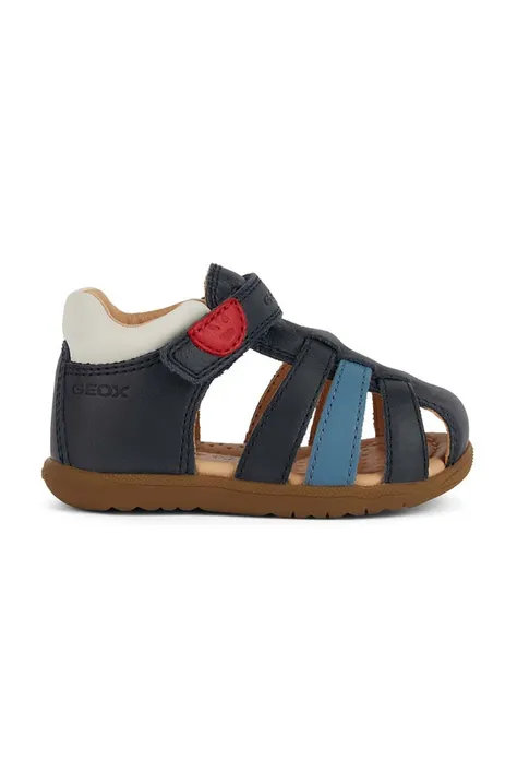 Detské kožené sandále Geox SANDAL MACCHIA tmavomodrá farba