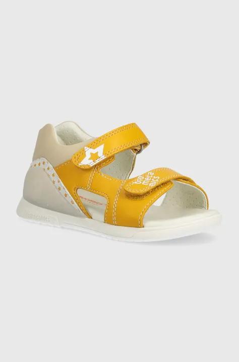 Detské kožené sandále Biomecanics žltá farba