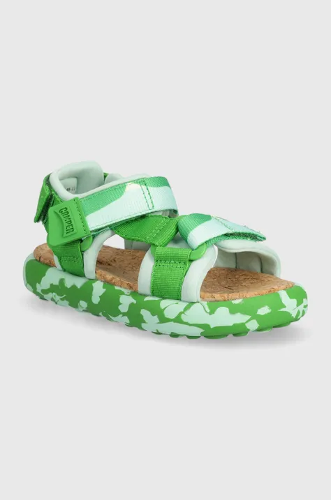 Detské sandále Camper zelená farba
